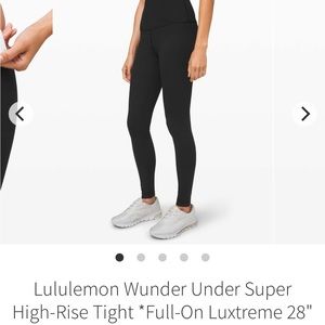 Lululemon Wunder Under 28” black size 20